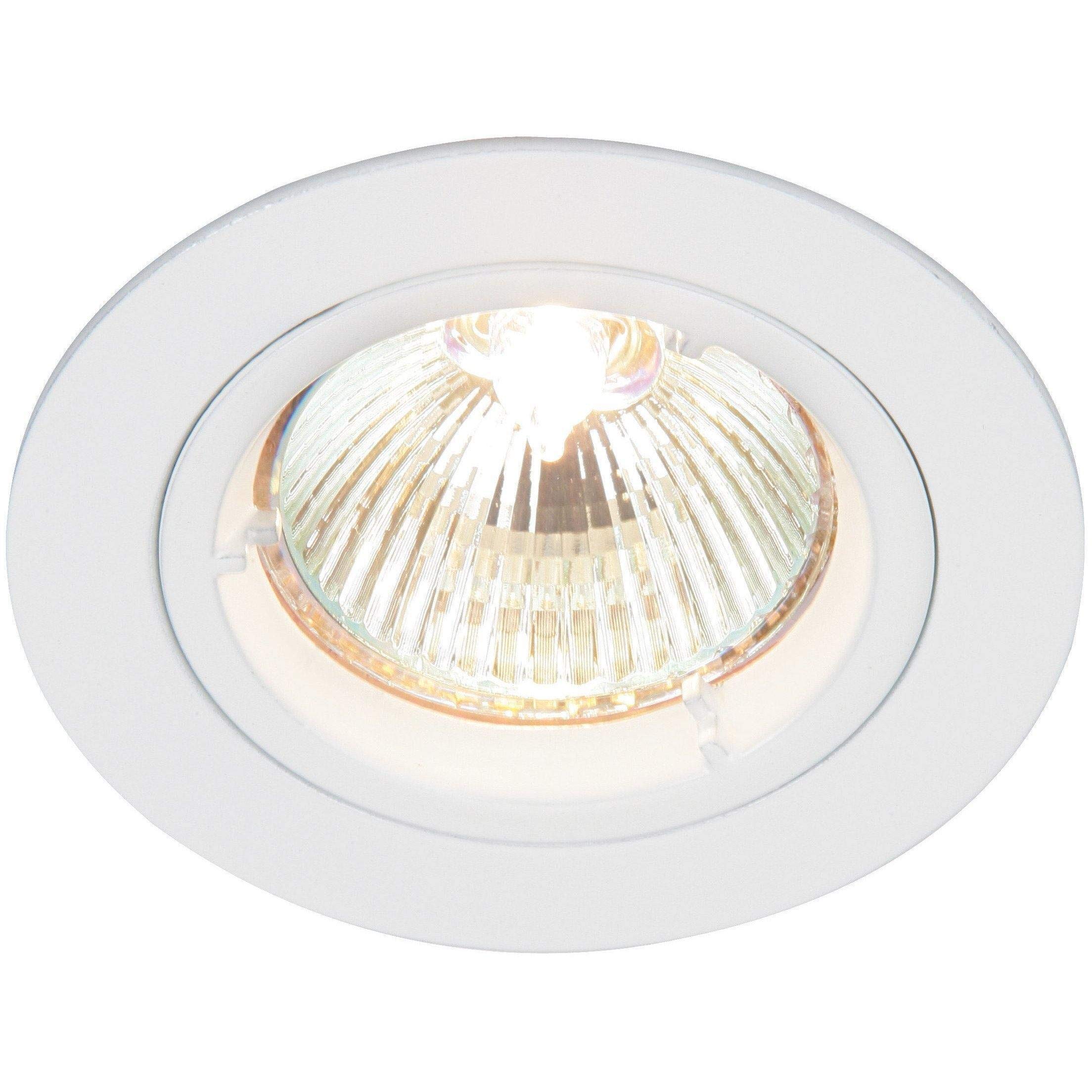 Saxby Cast 50W Modern Decorative Fixed Gloss White Halogen GU10 Dimmable Recessed Downlight