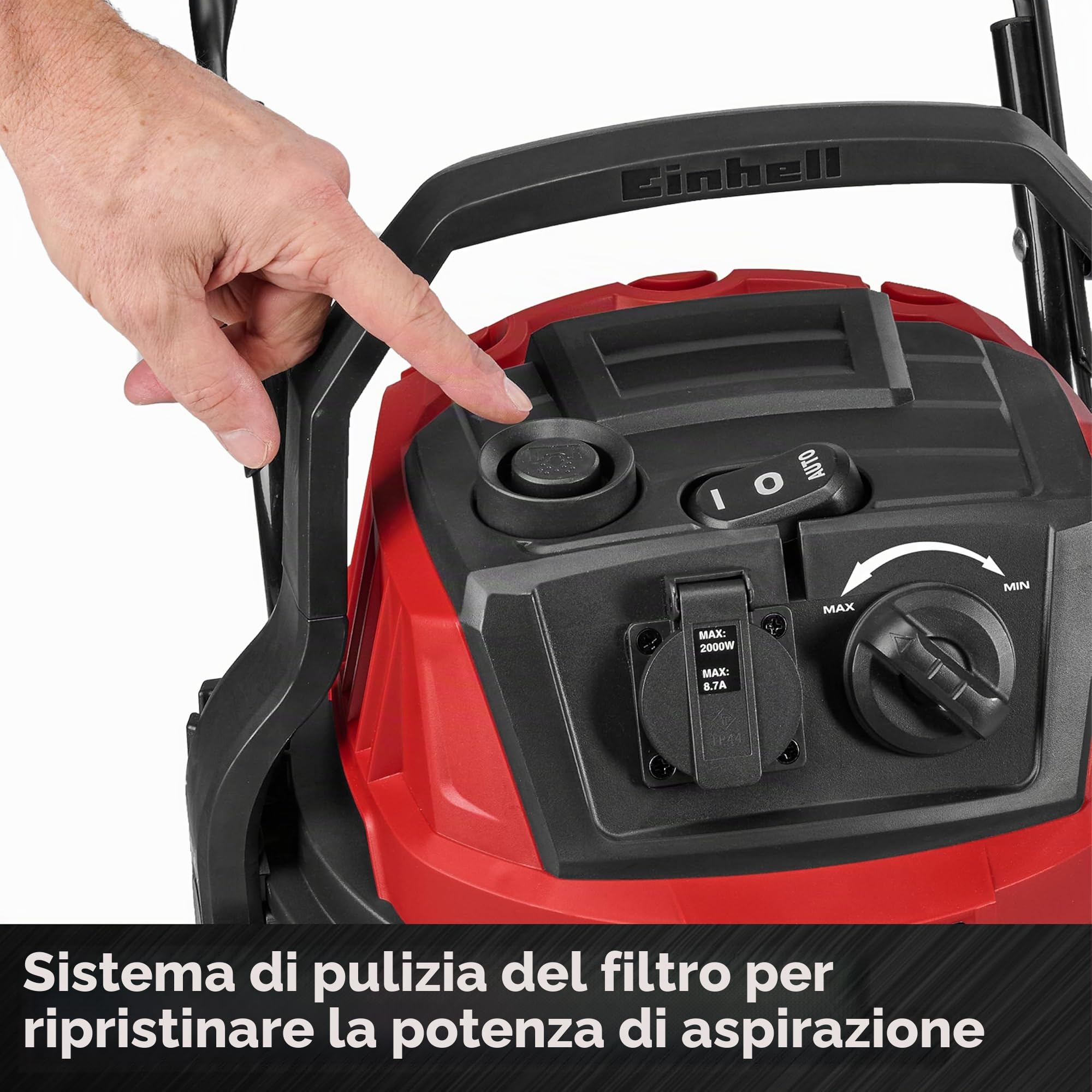 Einhell Aspiratore TE-VC 3080 SACL (1150 W, 220 mbar di potenza, serbatoio da 30 L, classe di protezione dalla polvere L, filtro HEPA, pulizia del filtro, presa automatica, accessori inclusi)