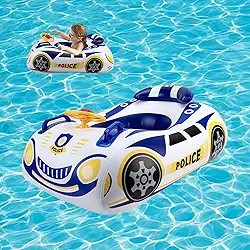Boia de piscina para bebês, design de carro de polícia, boia de piscina para crianças, boias infláveis para crianças de 1 a 2 anos, boias de piscina para crianças de 1 a 3 anos, boias de natação para