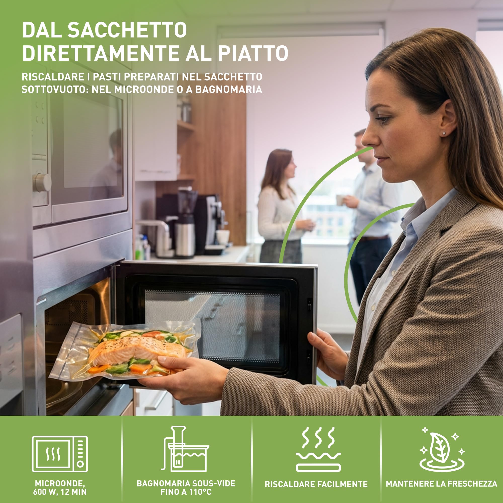 culivac Sacchetti Sottovuoto Alimenti 20x30 cm – Buste Sottovuoto Alimenti per Macchine Estrazione Esterna – Buste per Sottovuoto per Alimenti Compatibili con Sous Vide e Congelamento – 100 Pezzi