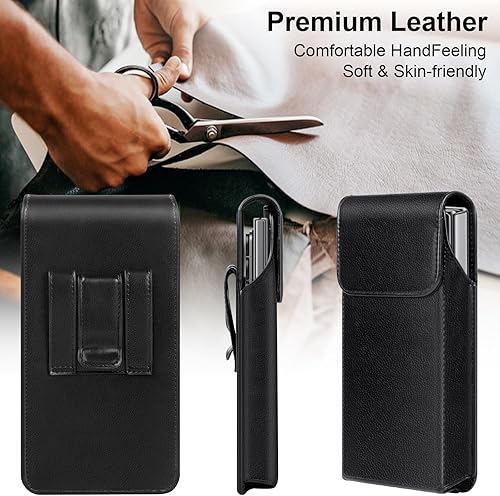 Miniatura 3 de Funda de cuero para teléfono Samsung Galaxy Z Fold 76543 con clip para cinturón para iPhone 17 Pro Max Case16151413 Pro Max y Galaxy S25S24S23S22