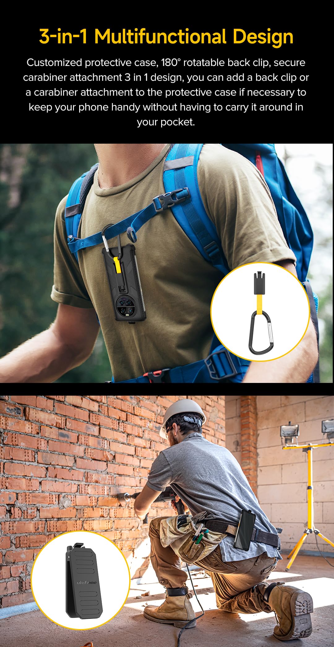 Ulefone Armor 23 Ultra Schutzhülle Handy Multifunktionale Schutzhülle, Hülle, Stoßdämpfend, Bruchsicher für das Armor 23 Ultra Outdoor Smartphone