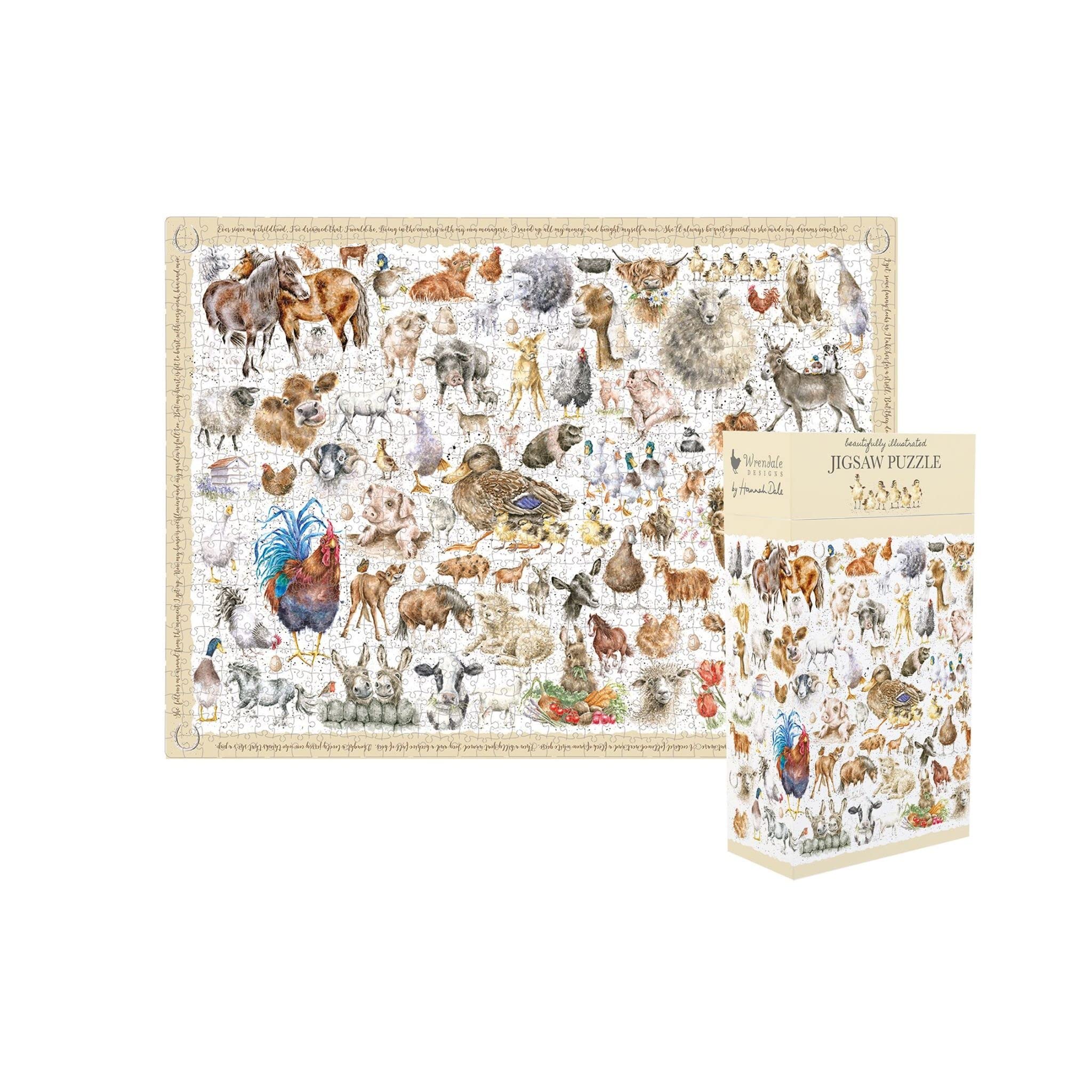 Wrendale Designs by Hannah Dale - Farmyard Friends Jigsaw Puzzle - 1000 Pieces