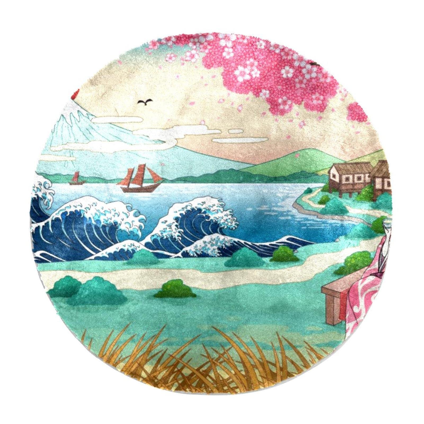 Tapis moelleux rond shaggy pour créer un coin lecture cosy au salon