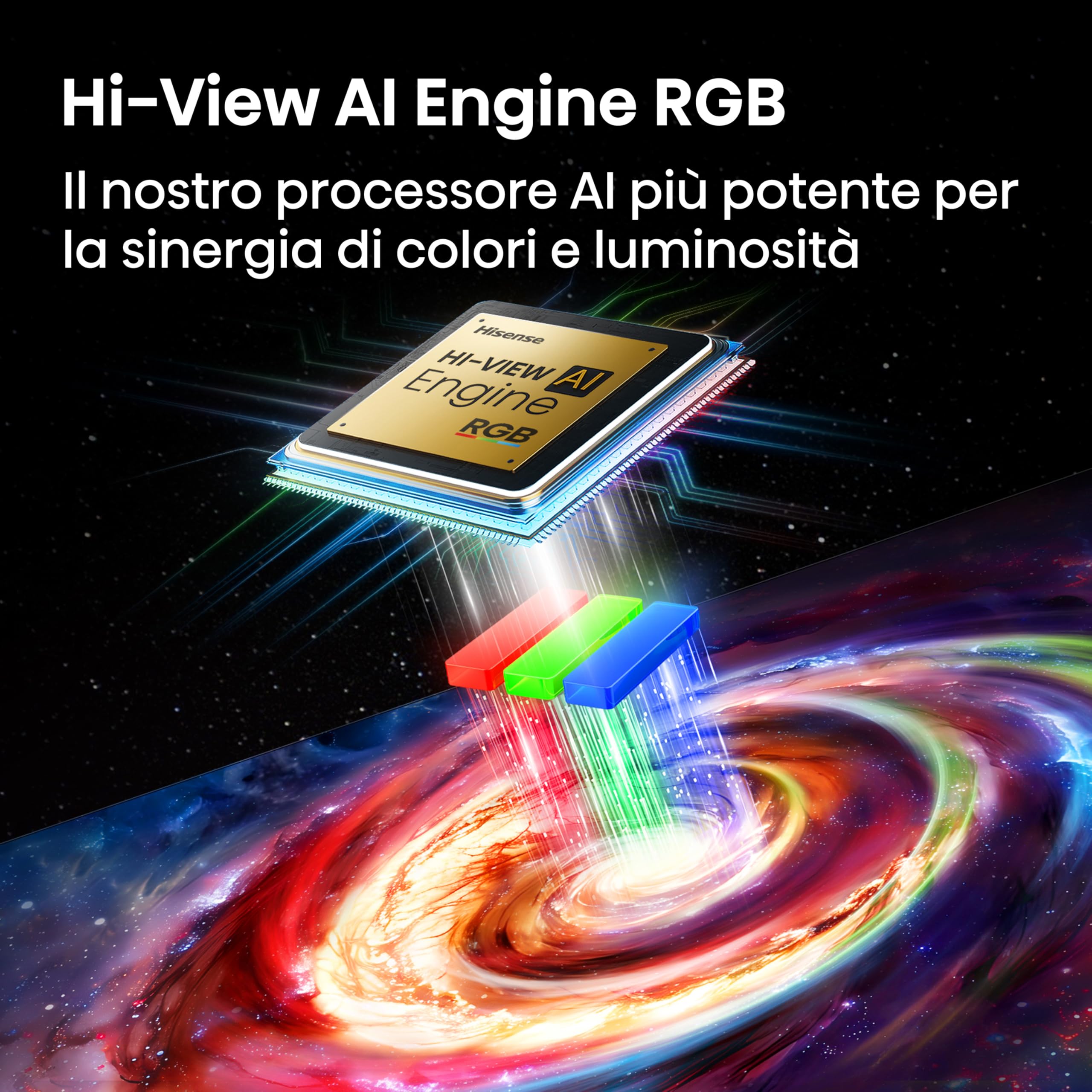Hisense Smart TV RGB MiniLED 180Hz 55" 4K 55UR8S | Schermo Anti-Riflesso, Dolby Atmos 2.1.2 By Devialet, Dolby Vision IQ, IMAX, VIDAA OS, Wifi 6E, BT, Airplay2, 2026 Model