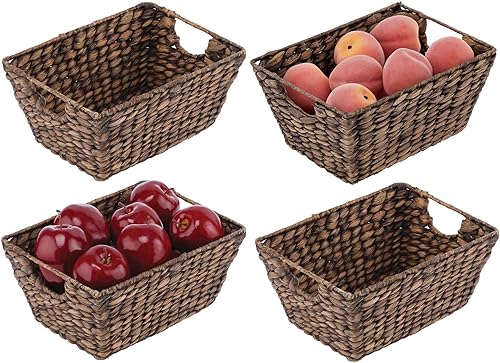 mDesign - Cesta apilable para despensa, de jacinto natural