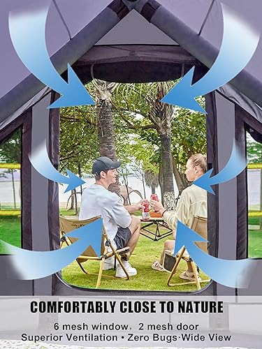 Miniatura 4 de Tiendas inflables para acampar  Tienda de campaña de glamping fácil de inflar con bomba de mano, tienda de campaña inflable de PVC impermeable para