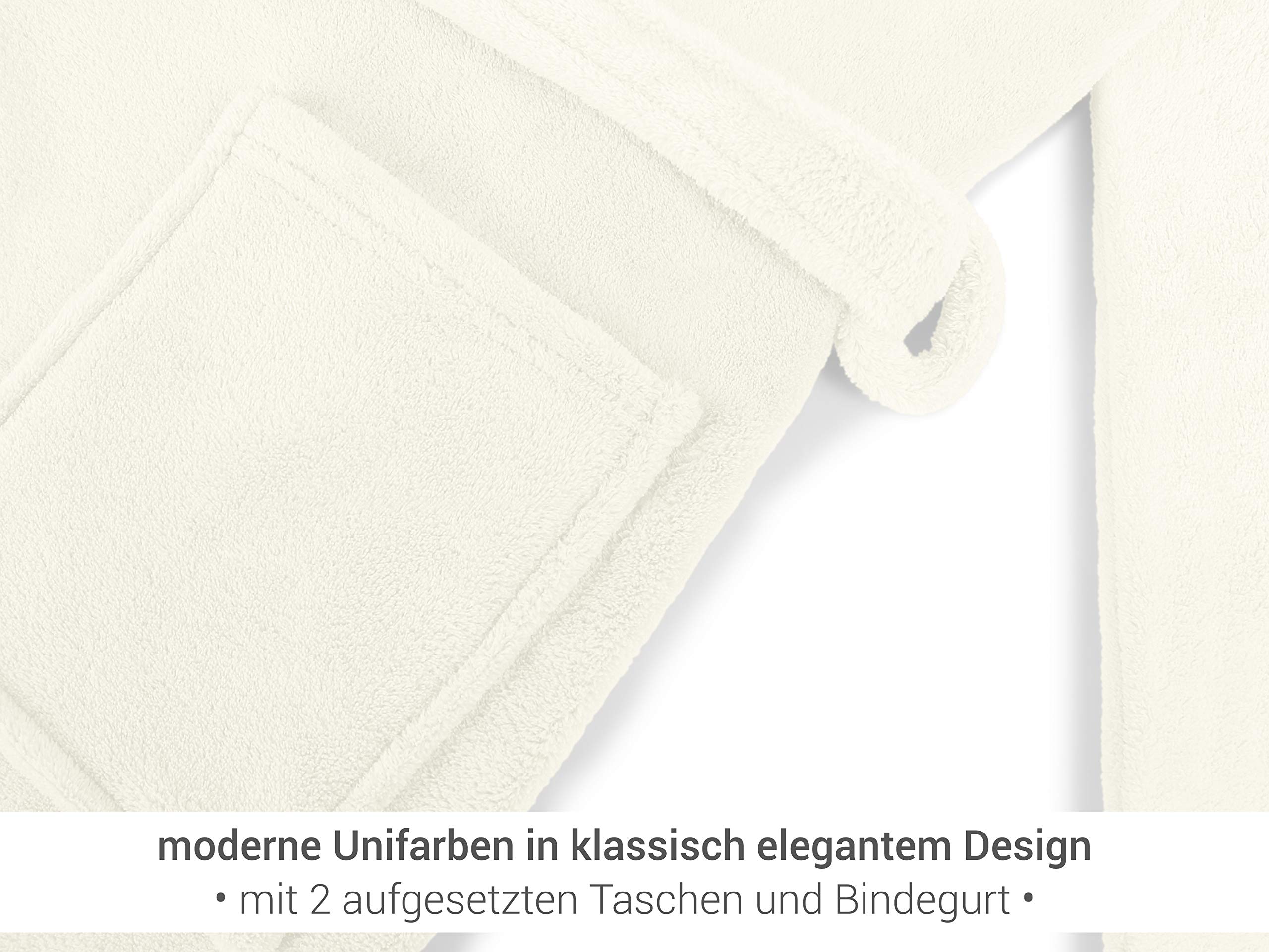 npluseins extra weicher Kapuzen-Bademantel aus Kuschelfleece - in modernen Farben und verschiedenen Größen - unisex & wadenlang, S, weiß