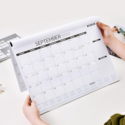 Miniatura 7 de Calendario de escritorio 2026-2026, enero 2026 - diciembre 2026, 12 blocs mensuales de escritoriocalendario de pared 2 en 1, 17 x 12 pulgadas, papel