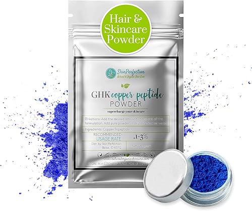 Skin Perfection GHK Copper Peptide DIY Polvo para el cuidado de la piel y el tratamiento del cabello Tarro de 0.04 oz