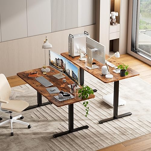 Miniatura 5 de JUMMICO Escritorio eléctrico ajustable grande de 63 x 24 pulgadas, escritorio de pie para oficina en casa, escritorio para computadora, memoria