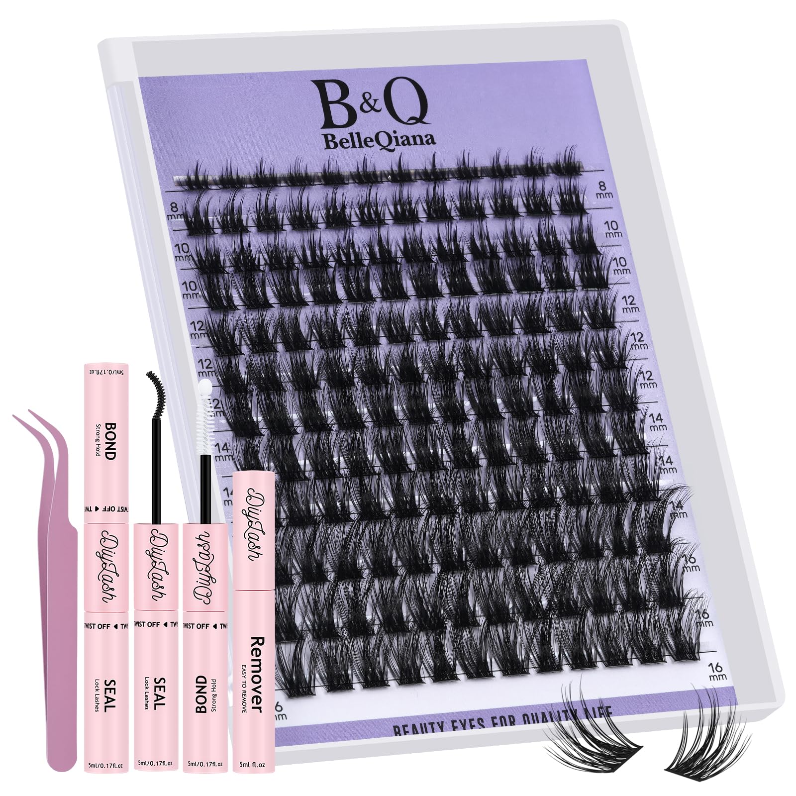 BelleQiana Silk Air Individual EyelashesFeather-Light Ultra-Soft Band Lashes