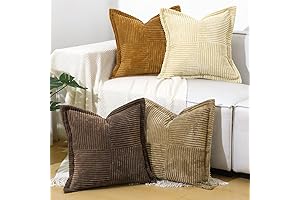 Corduroy Throw Pillow Cover 18x18 inch, Set of 4