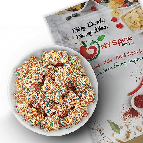 NY SPICE SHOP Gomitas crujientes y crujientes  Gomitas crujientes y crujientes, ositos de goma arcoíris arcoíris que no peligran  Gomitas dulces y