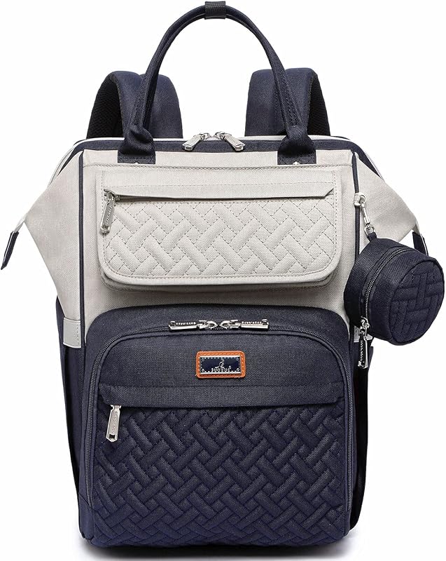 Diaper Bag Backpack, Multifunction Large Bags with Changing Pad & Stroller Straps Pacifier Case, Unisex Stylish Travel Back Pack Nappy for Moms Dads (Stone Gray Blue)