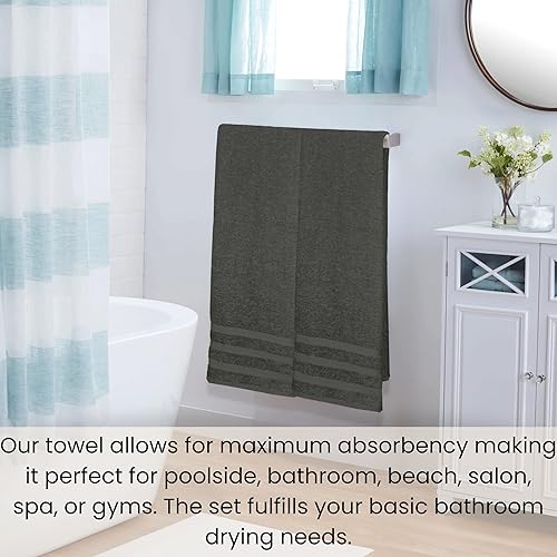 Miniatura 6 de Cotton Clinic Juego de 4 toallas de baño de lujo  Toallas de baño 100% algodón para baño  27 x 54 pulgadas toallas de baño extra grandes  Secado