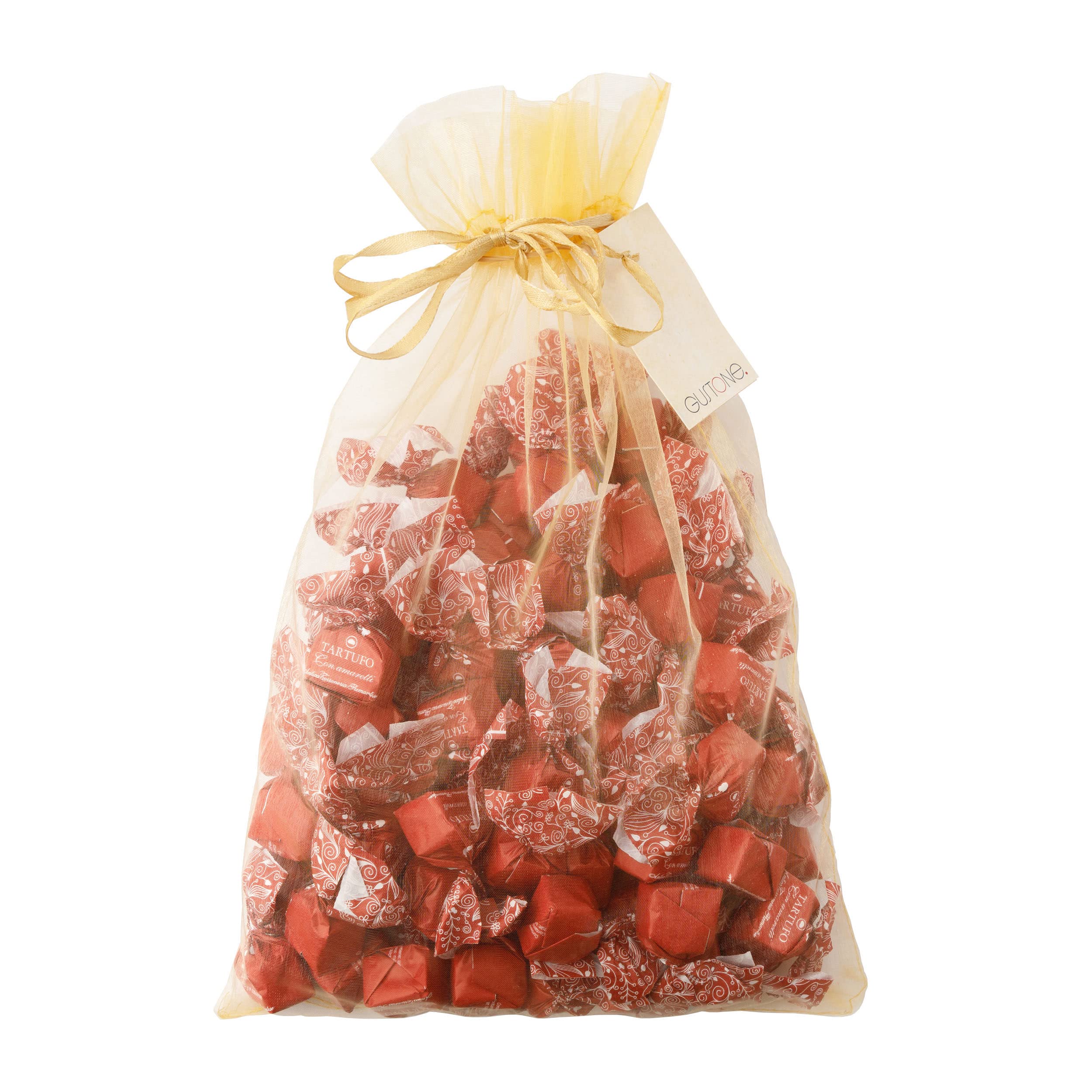 GUSTONE. Tartufi Dolci con Amaretti 70 Stück je 14g Antica Torroneria 1kg | IGP-geschützte Herkunft, Trüffel-Praline Amarettini Vollmilch-Schokolade Piemont Haselnüssen, Schokoladentrüffel, 32% Kakao