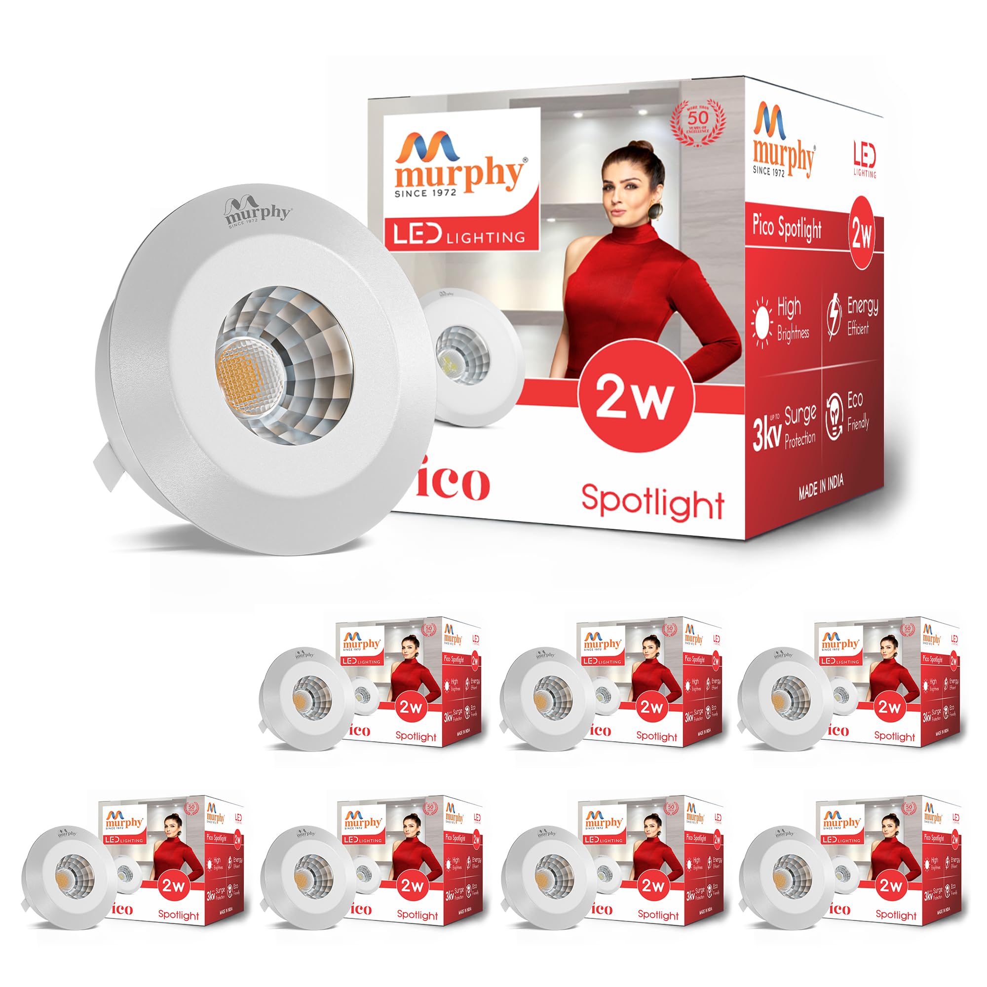 Murphy LED Spotlights - Warm White, Pack of 2 -15