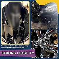 Vista 7 de Swpeet Juego de tornillos para parabrisas de motocicleta, con púas de aluminio, 15 unidades, para motocicleta, empalador corto, compatible