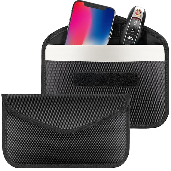 Large Faraday Key Fob Protector,Tuulin RFID Blocking Faraday Bag Cell Phone,Farday Cage Signal Blocker, Cell Phone Key Fob Protector