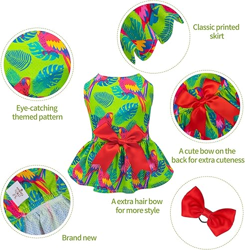 Miniatura 77 de CuteBone Vestido de malla para perro, vestido de Halloween para cachorros, traje de verano para mascotas, moda de verano para perros pequeños, ropa