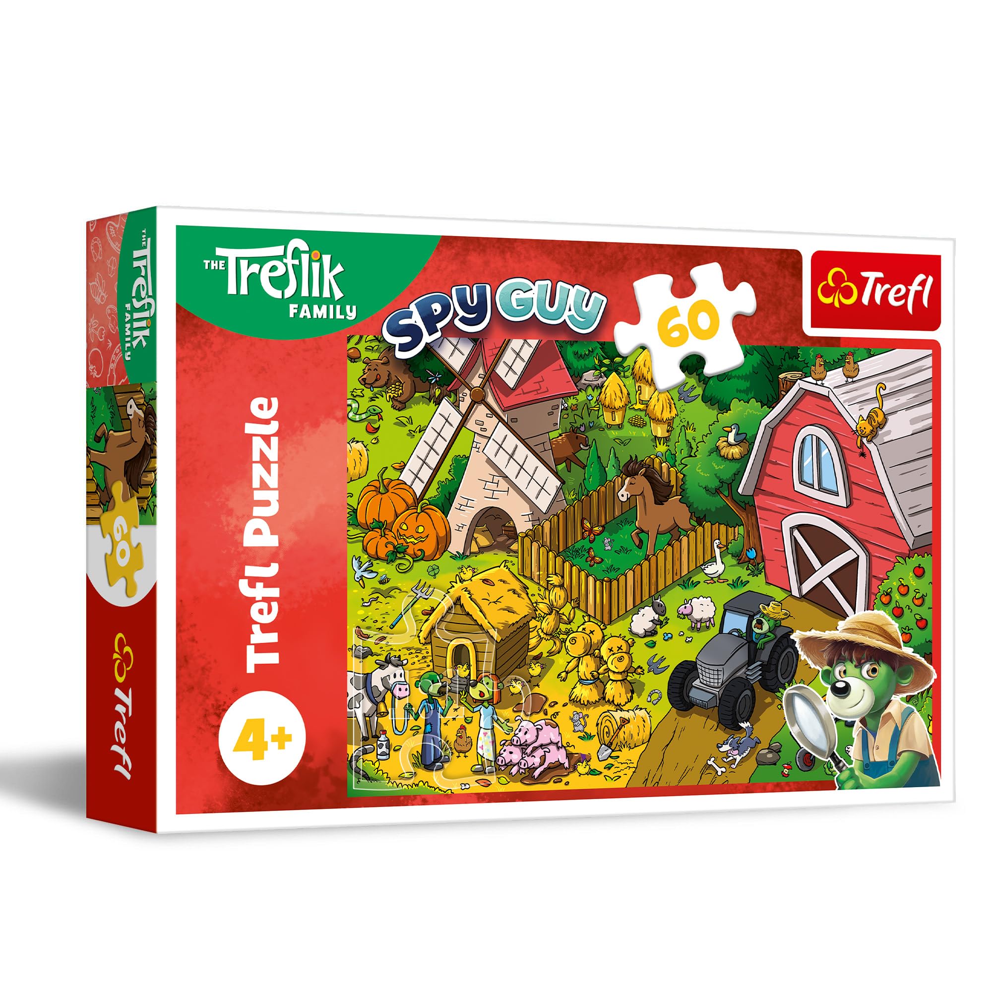Trefl - The Treflik Family, Trefliks auf dem Bauernhof - Puzzle 60 Teile - Buntes Puzzle, Unterhaltung, Spaß für Kinder ab 4 Jahren