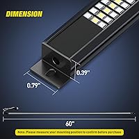 Vista 9 de Nilight Truck Tailgate Light Strip 60" Aluminum FrameTriple Row Light Bar 1200 LED w/ Red Running Brake White Reverse Light Red Sequential Turn