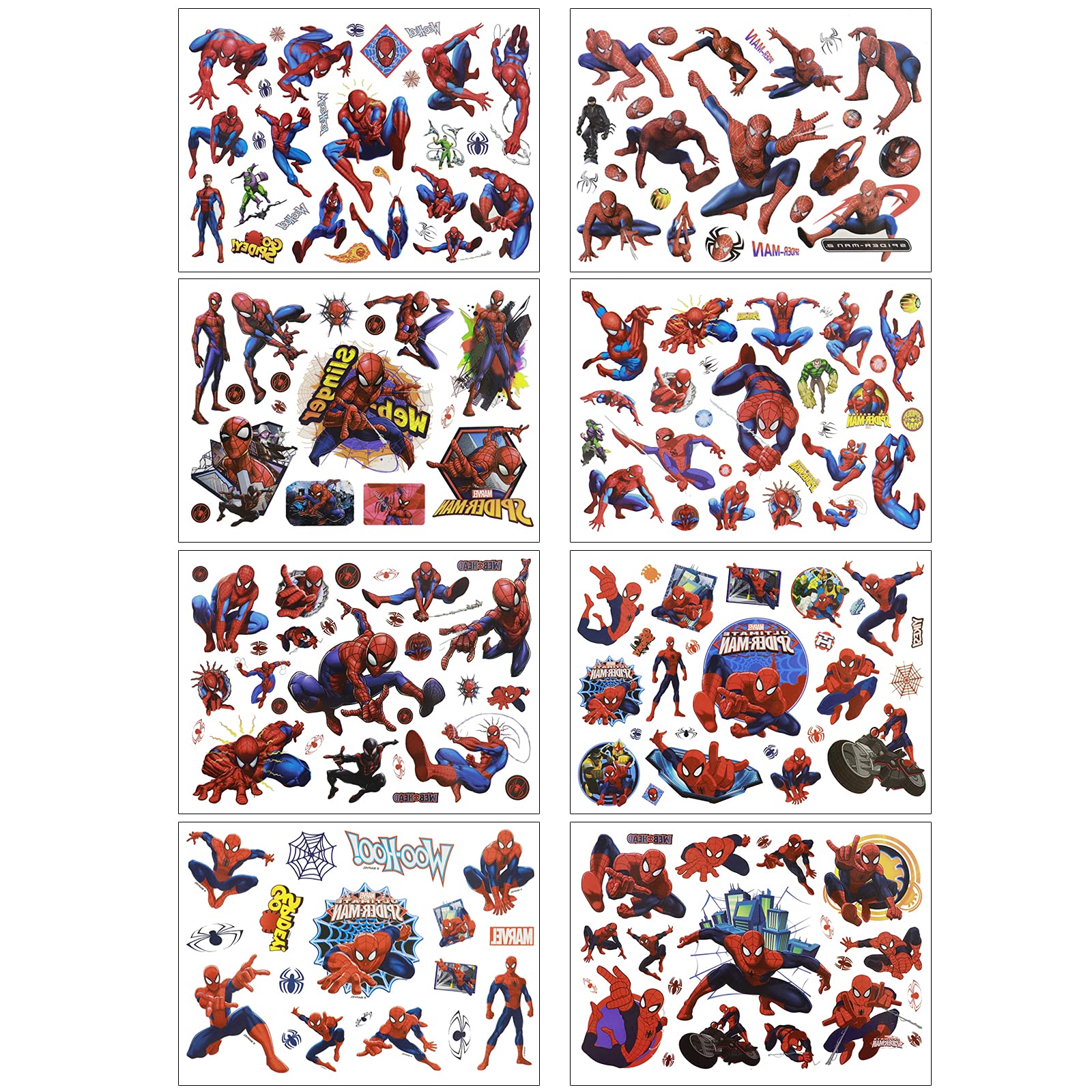 Buy DEORAIO Marvel Comics Spiderman Temporary Tattoos Stickers 8 Sheets