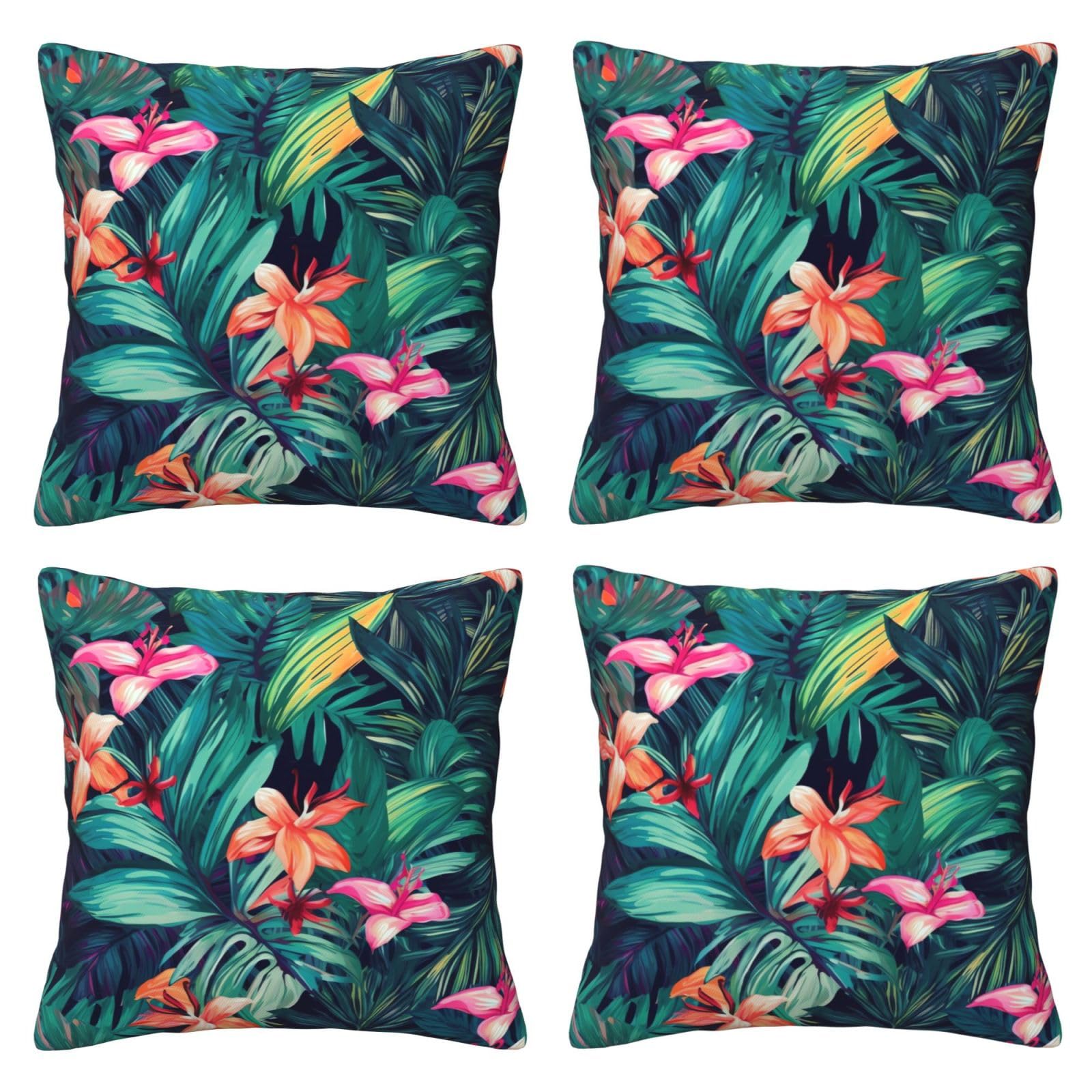 Housse de coussin 40,6 x 40,6 cm tropicale douce BAFAFA pour déco de chambre et salon moderne