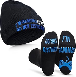 Do Not Disturb Gaming Socks Novelty Gamer Hat Funny Unisex Socks Cap for Kid Teen Men Women Game Lovers