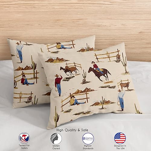 Vista 11 de Sweet Jojo Designs Juego de edredón individual de 2 piezas (vaquero occidental) para niños, ropa de cama para niños, ropa de cama en una bolsa