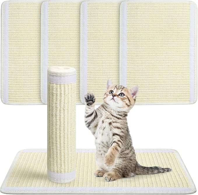 6 Pieces Cat Scratch Mats Cat Sisal Floor Scratching Mat