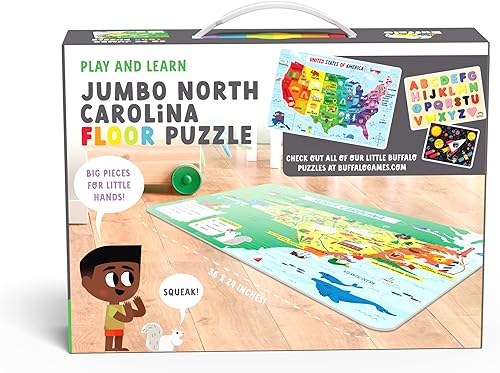 Miniatura 6 de Little Buffalo - Aprendizaje y educación - State Puzzle Carolina del Norte para niños de 4 años en adelante