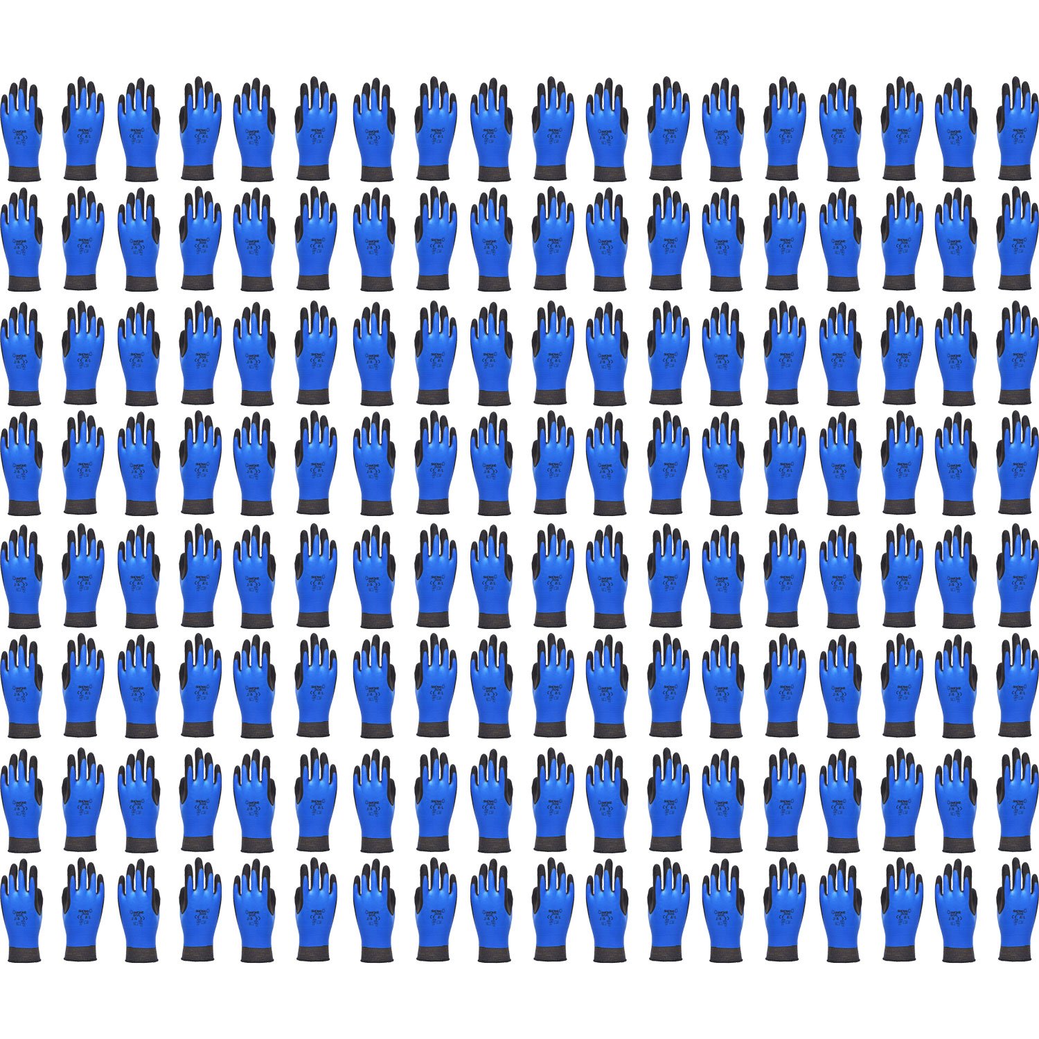 144 Pack Showa 306XL-09 Breathable and Water Repellant Fully Coated Dual Latex Grip Gloves - X-Large