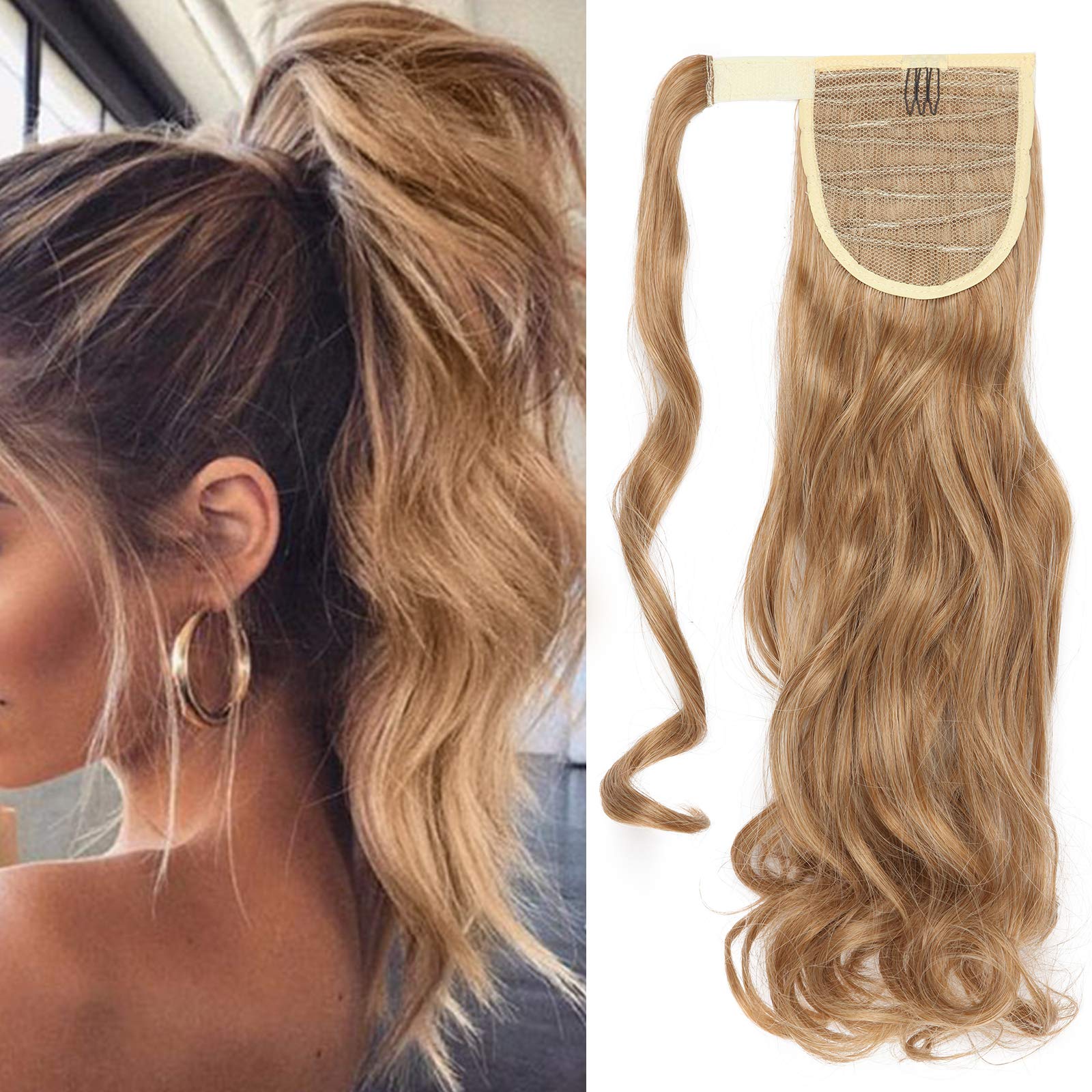 32"(81cm) SEGO Coleta Postiza Larga Pelo Sintético Se Ve Natural [Castaño Oscuro] Extensiones de Cabello Clip Cola Lisa Ponytail Extension (140g) — view 59