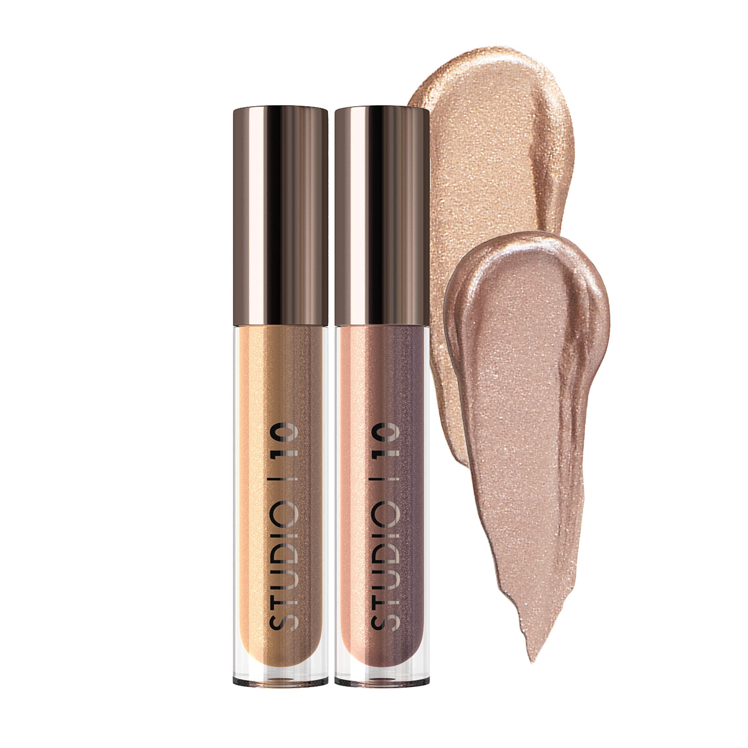 Studio 10 Liquid Foil I-Radiance Shimmer Liquid Eyeshadow with Moisture Boosting and Long-Wearing Formula - Metallic Eyeshadow Liquid in Shade Sable