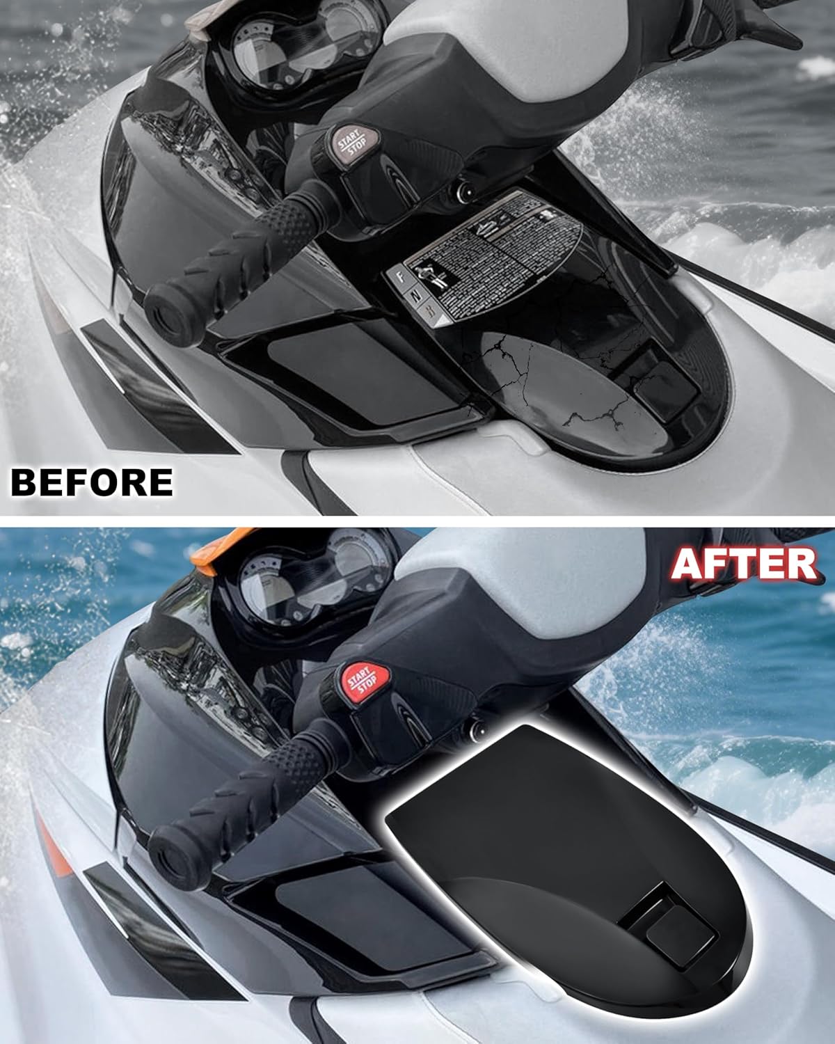 Glove Box Lid & Latch Kit for Sea-Doo GTI SE 155 130 WAKE GTS 2006-2011 Accessories, Black Storage Box Door Cover Set, Replace #291002249, 269500553