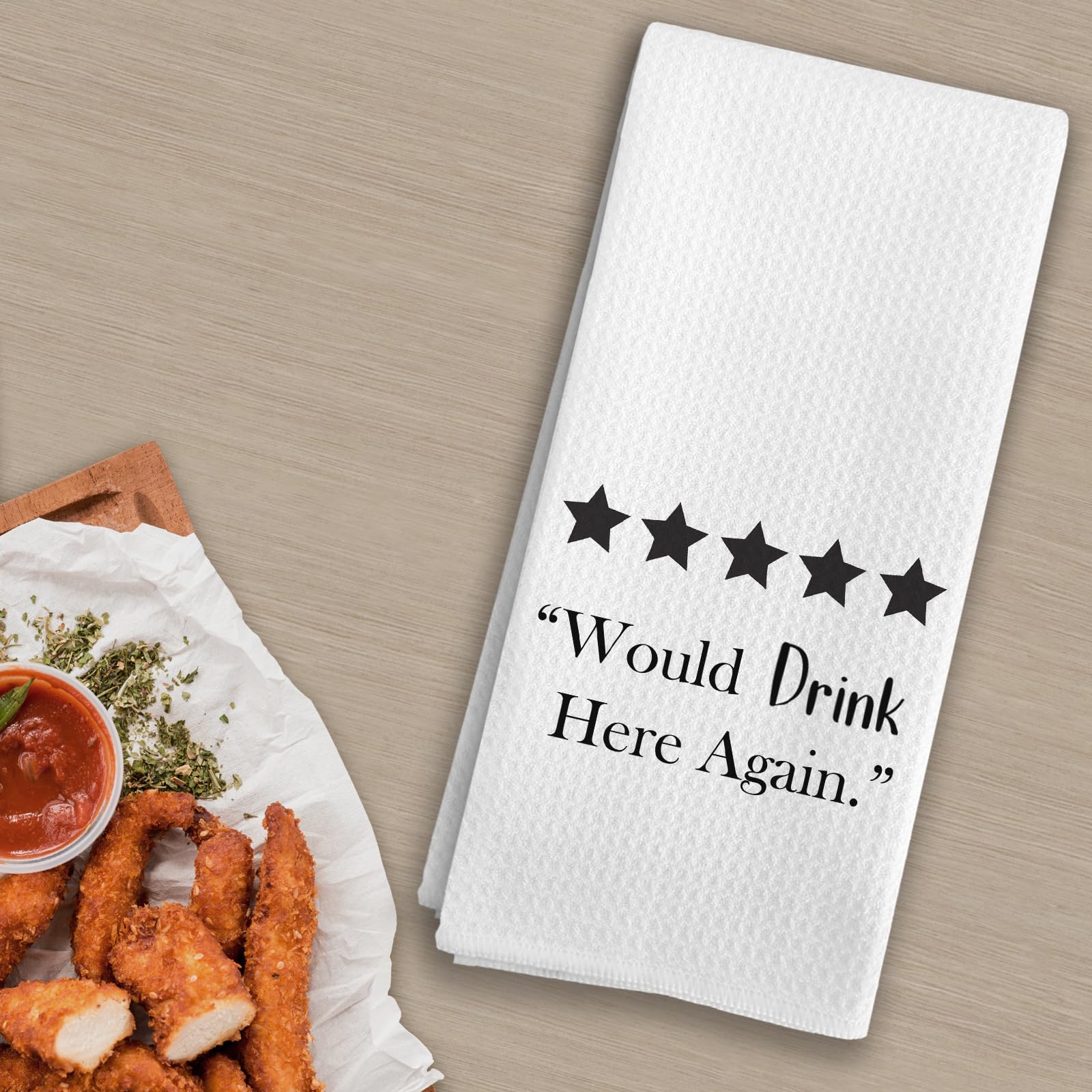 Would Drink Here Again - Toallas de cocina decorativas para el hogar, carrito de bar, toallas de cocina para vino, toallas de cocina divertidas, paños de cocina para cocina, 16 x 24 pulgadas