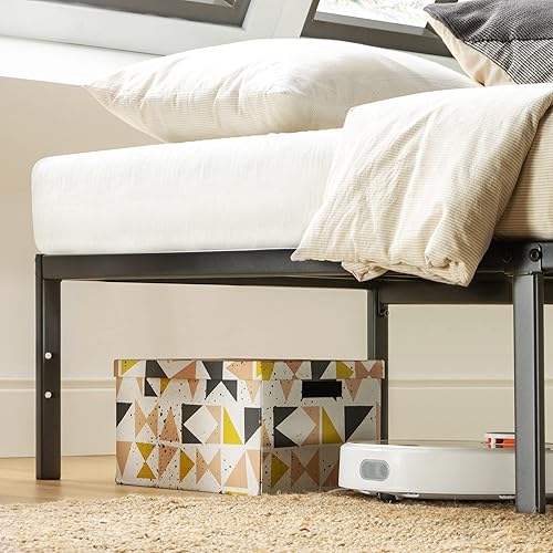 Miniatura 26 de Best Price Mattress Marco de cama de plataforma de metal de 18 pulgadas, listones de acero resistente, blanco, tamaño Queen