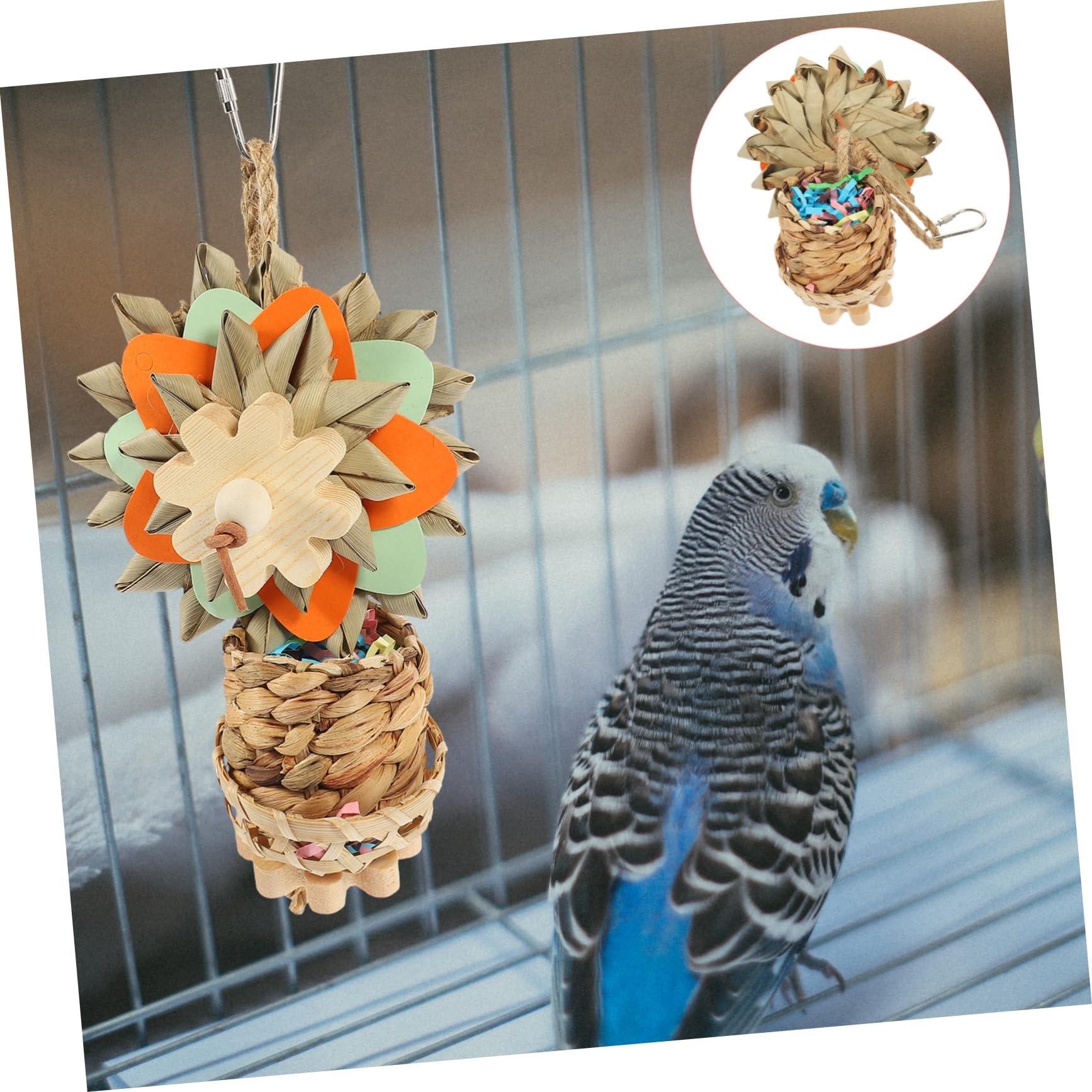 VANZACK 5pièces Jouet à Mâcher pour Perroquet Joueur Suspendu pour Oiseaux Accessoires De Cage à Oiseaux Joueur Amusant Et Résistant
