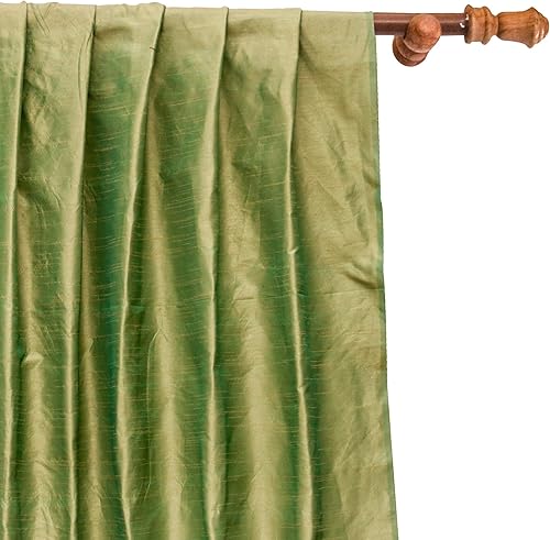 Miniatura 5 de Tela de seda sintética verde manzana por el patio, 42 pulgadas o 42.1 in de ancho, 5 yardas continuas de seda losa verde 100% poliéster, tela de