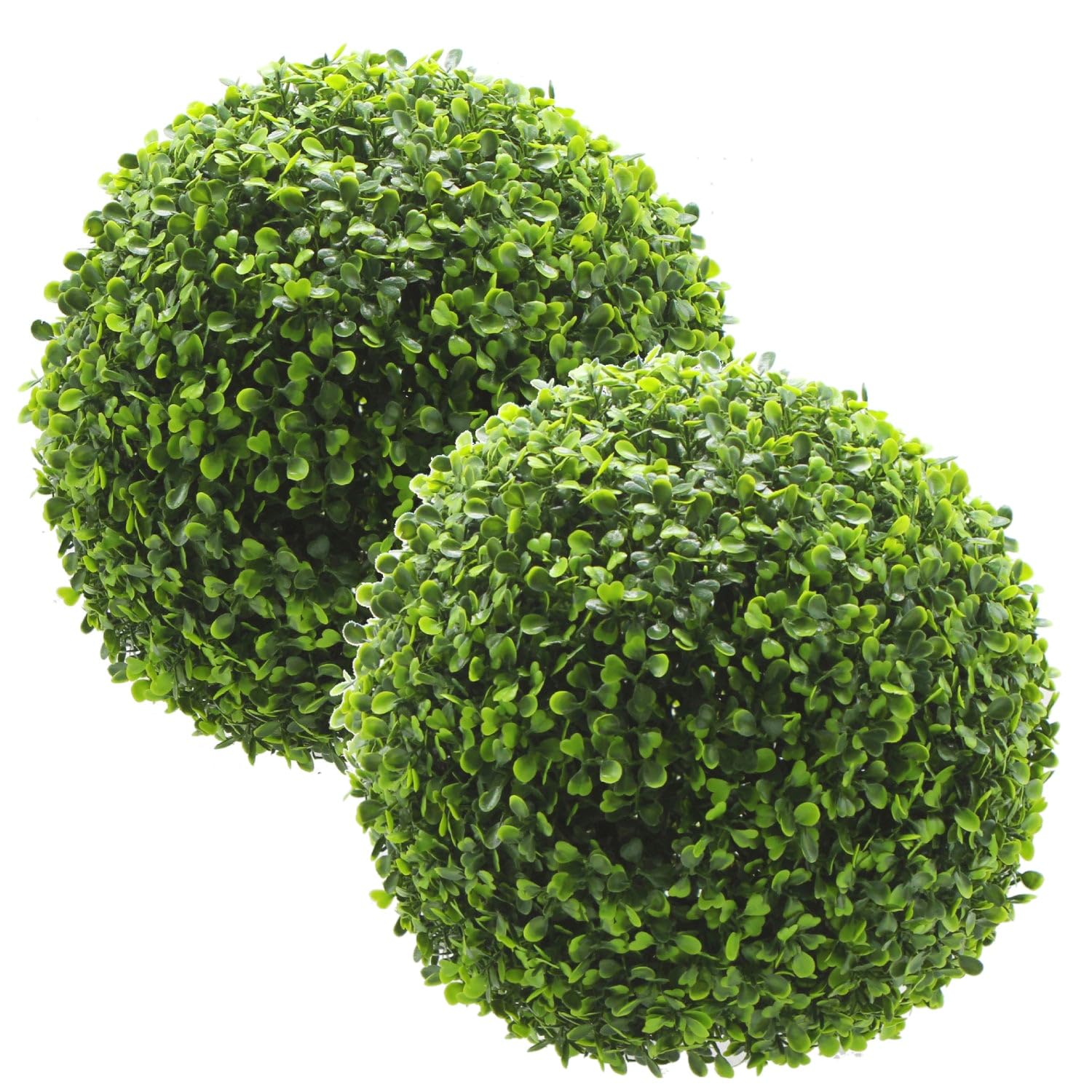 BONERVA Pack 2 Bolas BOJ Artificial Grande Arbusto Artificial para decoración y paisajismo | 36 cm diámetro | Bola Boj diseño estético para Decorar hogar o jardín