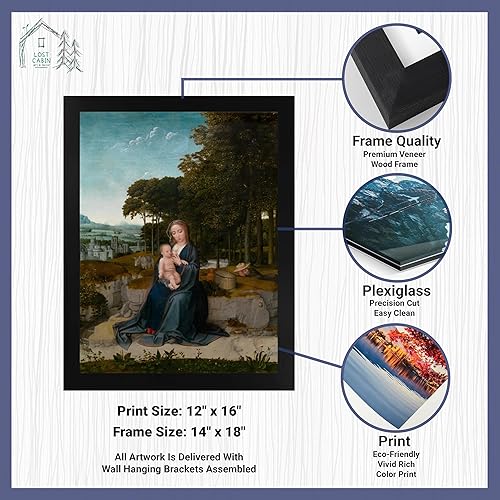 Miniatura 2 de Lost Cabin The Rest on the Flight Into Egypt por Gerard David  Impresión en marco biselado negro  Reproducción de pinturas de obras de arte finas