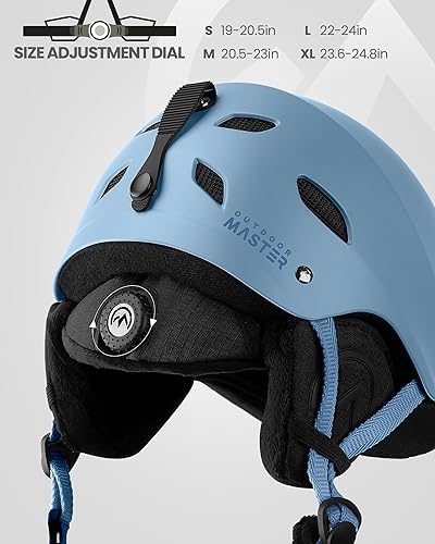 Vista 58 de OutdoorMaster Kelvin - Casco de esquí y snowboard para hombres, mujeres y jóvenes Gris