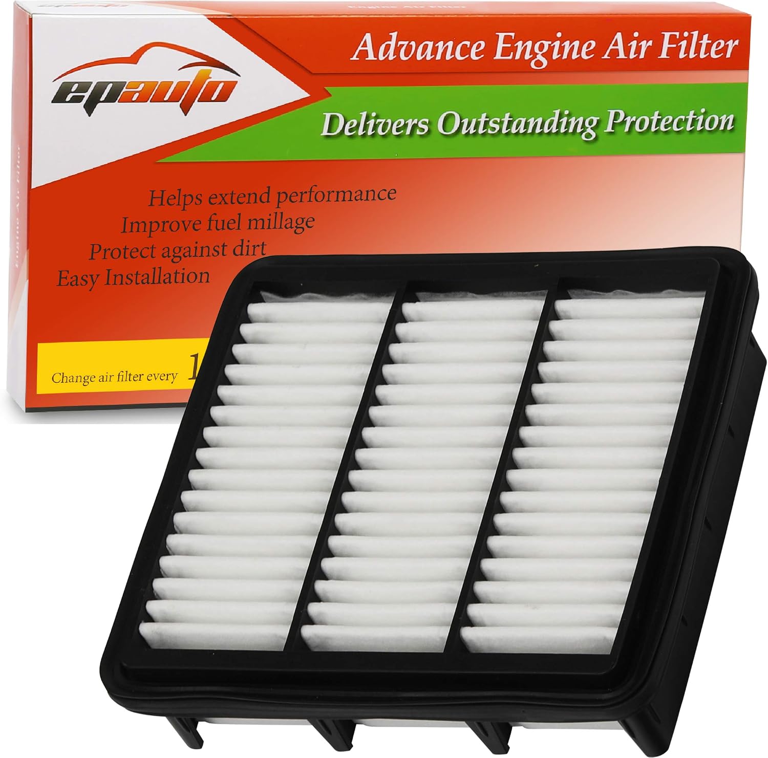 EPAuto GP470 (CA10470) Replacement for Hyundai / Kia Rigid Panel Air Filter for Elantra L4 2.0L (2007-2012), Forte (2010-2013), Forte Koup (2010-2013)