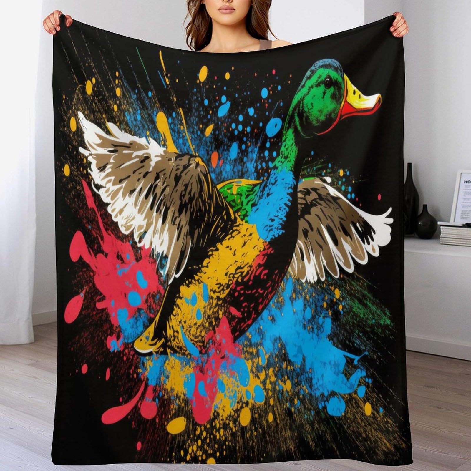 Couverture polaire canard légère chaude et douce pour lit adulte 150x200