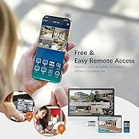 Vista 4 de TIGERSECU Grabador de seguridad DVR híbrido 4 en 1 de 4 canales Super HD 1080P con disco duro de 1 TB, para cámaras TVI/AHD/CVI/analógicas de 2MP