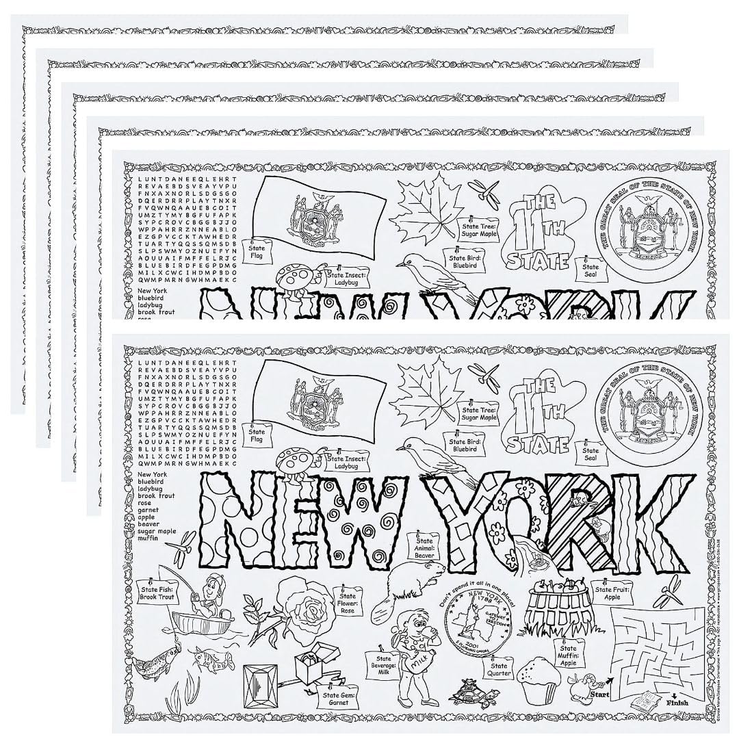 Fun Express State Symbols and Facts Funsheets: New York - 11' x 17' | Pack of 30