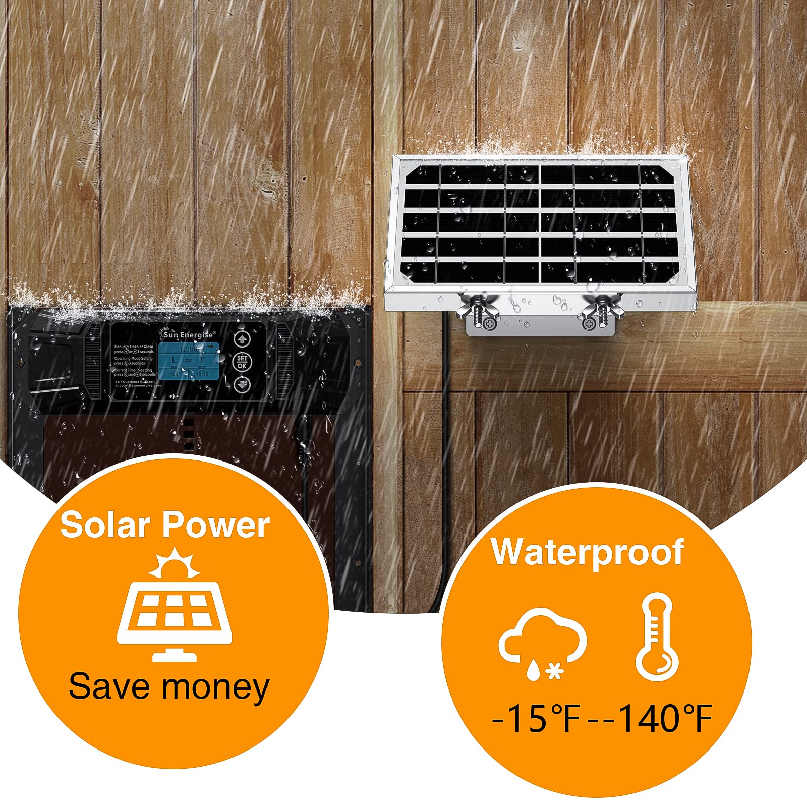 Panel Solar de 2W 5V para Puerta de gallinero, abridor de Puerta automático de gallinero con energía Solar, Panel Solar eléctrico para Puerta de gallinero