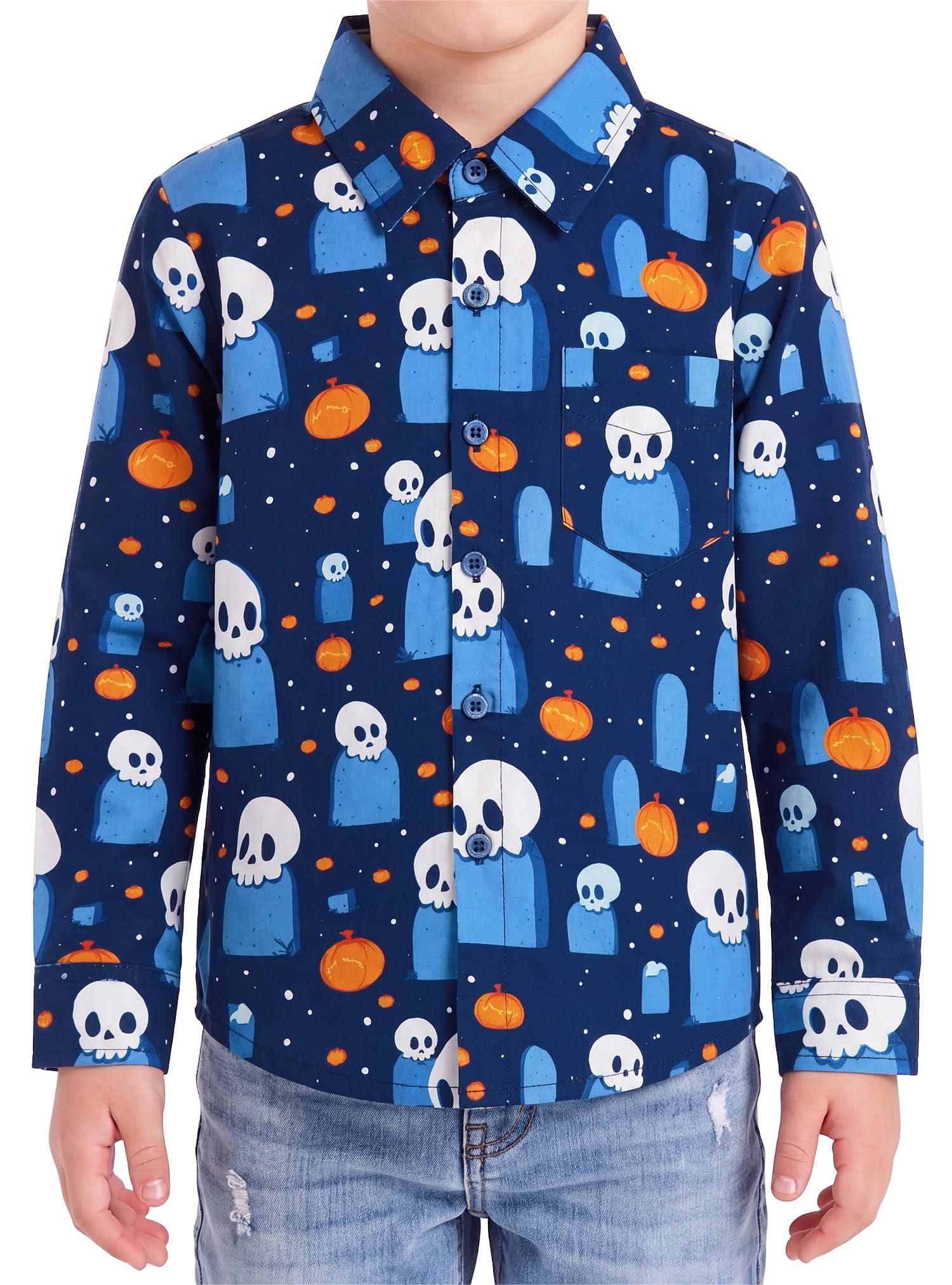 Boys Hawaiian Button Down Shirt, Pure Combed Cotton Short Sleeve Size 3-15Y